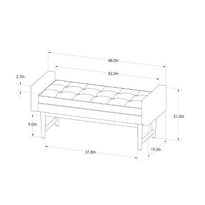  Verken Mid Century Modern Settee Bench - Threshold™