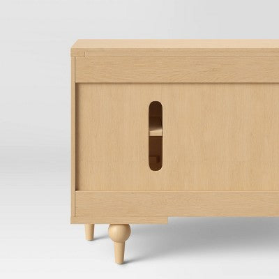  Arches Writing Desk With Storage Cabinets Natural - Threshold™