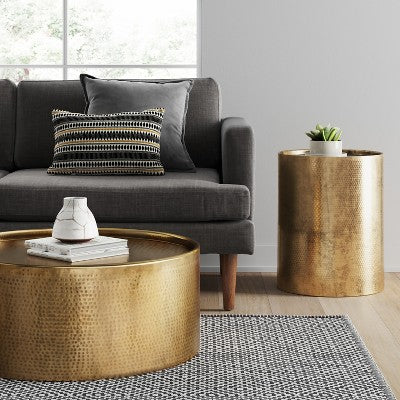  Manila Round Hammered Drum Coffee Table - Threshold™