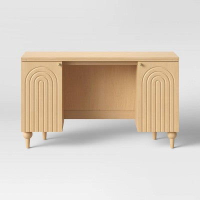  Arches Writing Desk With Storage Cabinets Natural - Threshold™