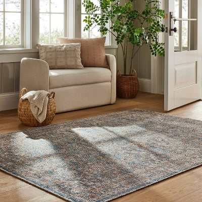  Persian Printed Poly/Wool Handmade Tufted Area Rug Blue/Brown - Threshold™ Designed With Studio McGee