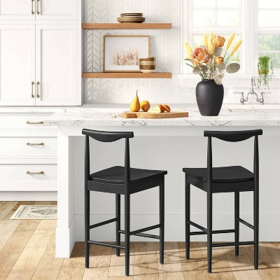  Biscoe Wood Counter Height Barstool Black - Threshold™