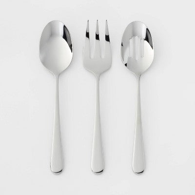  3pc Harrington Serve Set Silver - Threshold™