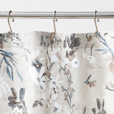  Neutral Floral Shower Curtain - Threshold™