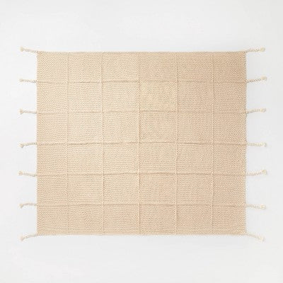  Windowpane Knit Throw Blanket With Tassels - Threshold™ Designed With Studio McGee