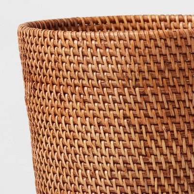  Rattan Wastebasket Light Brown - Threshold™