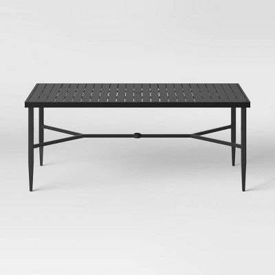  Searsburg Aluminum 6 Person Rectangle Slat Top Patio Dining Table, Outdoor Furniture - Black - Threshold™
