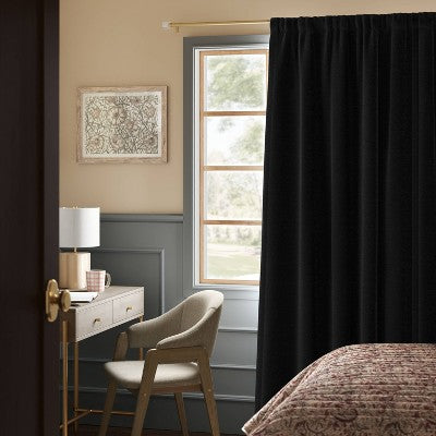  Blackout Henna Window Curtain Panel Black - Threshold™