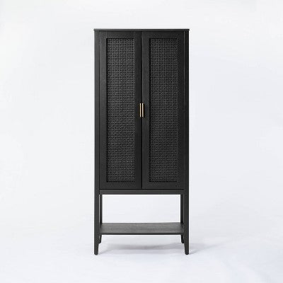  66" East Bluff Woven Cabinet Black - Threshold™ Designed With Studio McGee