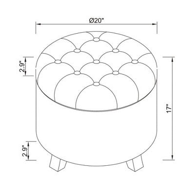 Tufted Round Storage Ottoman - Threshold