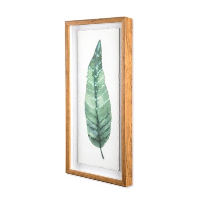  (Set Of 3) 28"x12" Framed Leaves Decorative Wall Art White - Threshold™