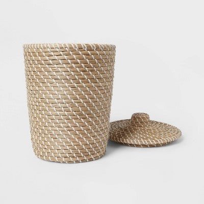 Solid Bathroom Wastebasket Tan - Threshold™
