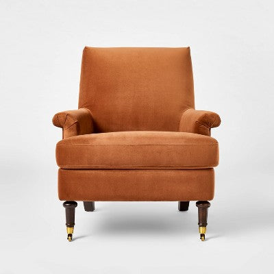  Mercer Rolled Upholstered Armchair With Casters - Threshold™ Designed With Studio McGee