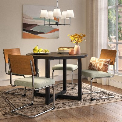  2pk Cecilton Chrome Cantilever Dining Chairs Cream Boucle - Threshold™