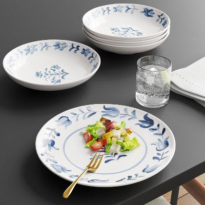  36 Fl Oz Stoneware Dinner Bowl Blue Floral - Threshold™
