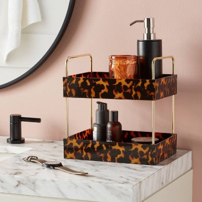  Leopard Print Tiered Tray - Threshold™