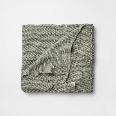  Windowpane Knit Throw Blanket With Tassels - Threshold™ Designed With Studio McGee