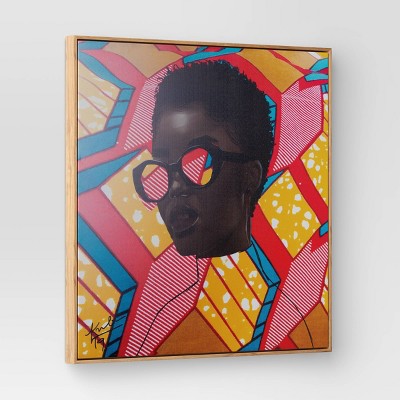  30" X 30" Pattern Portrait By Adekunle Adeleke Framed Wall Canvas - Threshold™