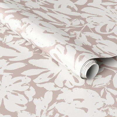  Brushstroke Floral Light Pink Wallpaper - Threshold™