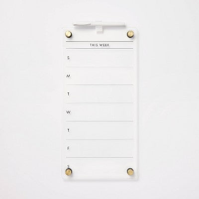  8"x16" This Week Acrylic Dry Erase Calendar - Threshold™