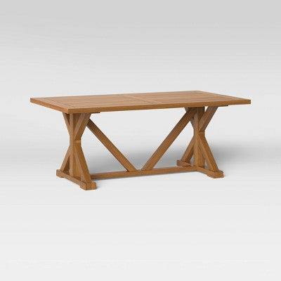  Morie Farmhouse Wood Rectangle Dining Table - Brown - Threshold™