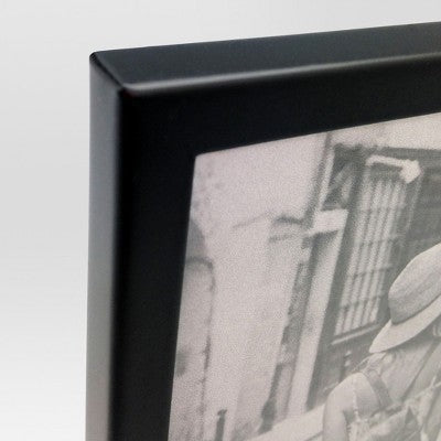  4" X 6" Modern Standing Single Picture Frame Black - Threshold™: Metal, Tabletop Display, Glass Glazing