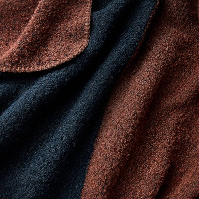  Asymmetric Colorblocked Boucle Throw Burgundy/Navy - Threshold™ Designed With Studio McGee