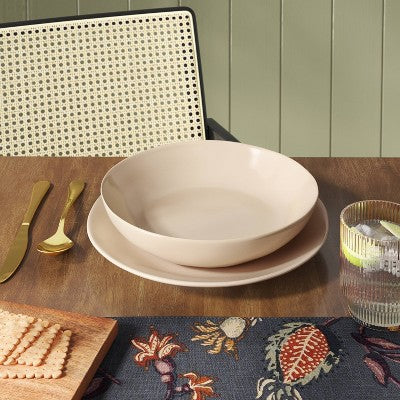  40.78oz Stoneware Aralia Organic Coupe Dinner Bowl Beige - Threshold™