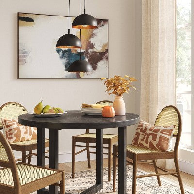  12" X 25" X 22.5" Ceiling Light Black/Gold - Threshold™