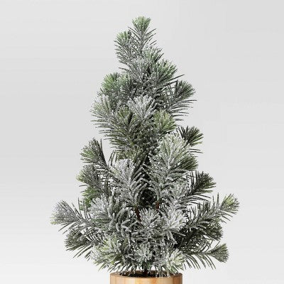  Artificial Plant Snowy Tree In Wood Pot - Threshold™