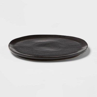  8" Earthenware Houlton Salad Plate Black - Threshold™: Traditional Round Microwave & Dishwasher Safe