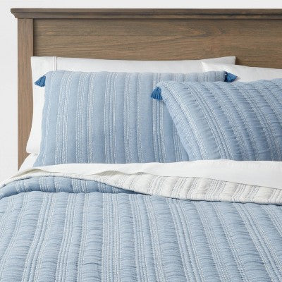  Reversible Matelassé Stitched Stripe Quilt Sham - Threshold™