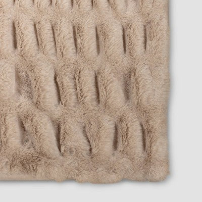  50"x60" Ruched Faux Rabbit Fur Throw Blanket - Threshold™