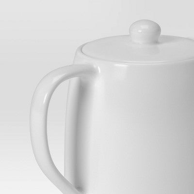  Porcelain Tea Pot White - Threshold™: 50oz Capacity, Dishwasher & Microwave Safe, Porcelain Handle & Lid