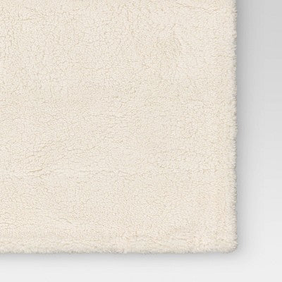  Long Faux Fur Throw Blanket Off White - Threshold™