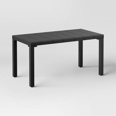  Metal Beech Rust And UV-Resistant Outdoor Patio Coffee Table Matte Black - Threshold™