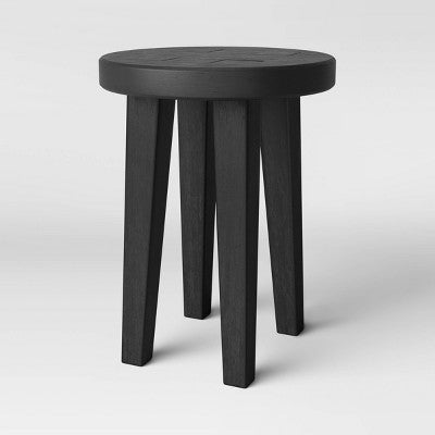  Woodland Carved Wood Accent Table - Black - Threshold
