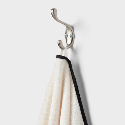  Luxe Border Stitch Towel Black/White - Threshold™