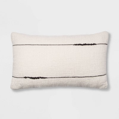  Embroidered Thin Line Lumbar Throw Pillow - Threshold™