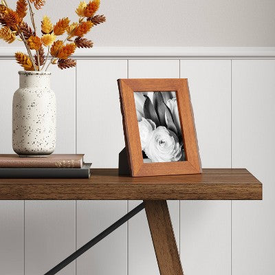  5" X 7" Vertical Sides Natural Frame Antique Wood - Threshold™