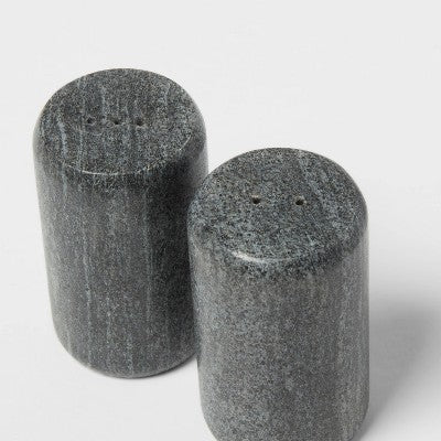  2pc Marble Salt And Pepper Shaker Set Gray - Threshold™: 3" Tall, Spot Clean, Tableware, 2 Pieces