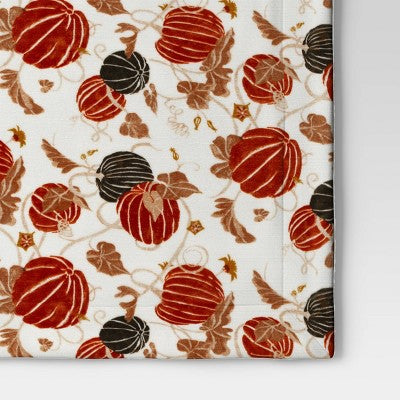 Pumpkin Printed Plush With Shearling Reverse Throw Blanket - Threshold™