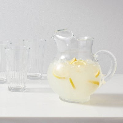  90.6 Fl Oz Glass Round Pitcher With Handle - Threshold™: Traditional Clear Beverage Server, BPA & Lead-Free