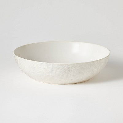  Stoneware Ceramic Round Serving Bowl Cream - Threshold™ Designed With Studio McGee: Large Scratch-Resistant Stoneware