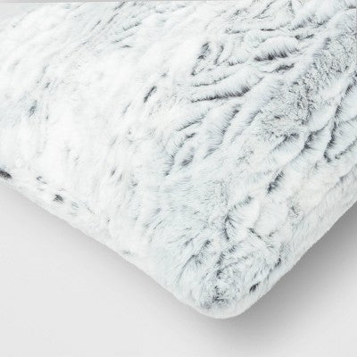  Tipped Snow Leopard Faux Fur Square Throw Pillow - Threshold™