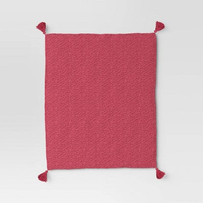  Textured Knit Throw Blanket With Tassels - Threshold™