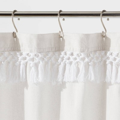  Crochet Trim Shower Curtain Cream - Threshold™