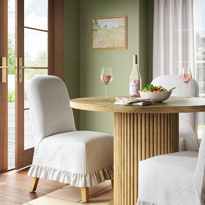  Rounded Back Slipcovered Dining Chair With Ruffle - Threshold™