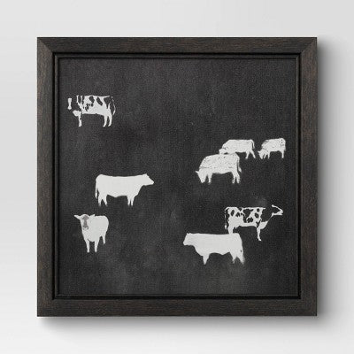  (Set Of 2) 12" X 12" Cow Collection II Framed Wall Canvases - Threshold™