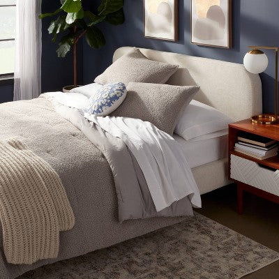  3pc Full/Queen Traditional Cozy Chenille Comforter And Sham Set Gray - Threshold™